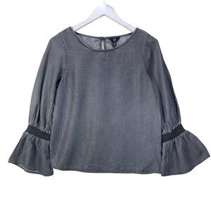 Gap Smocked Trumpet Sleeve Blouse in TENCEL boho top
